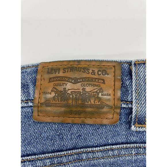 VINTAGE Levis 540 Jeans Men 42X30 Blue Straight Loose Flex Work Made in USA 90s - Picture 6 of 7